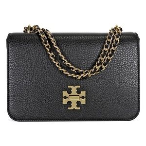 Tory Burch Mercer Double Flap Pebbled Black Crossbody/Shoulder Bag